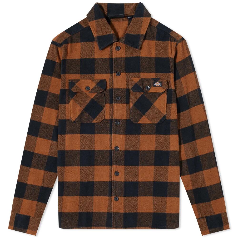 Dickies Men's Sacramento Check Flannel Shirt in Brown Duck Cover