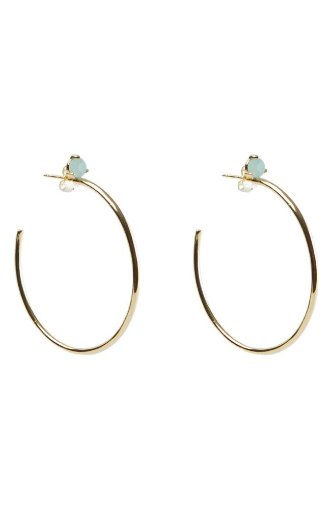 Argento Vivo Sterling Silver Semiprecious Stone Hoop Earrings in Gold Cover