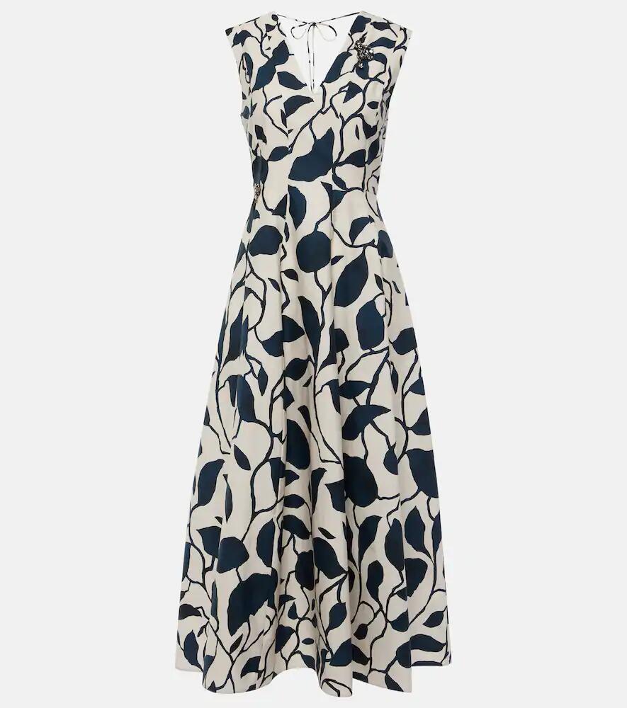 'S Max Mara Printed cotton poplin midi dress Cover