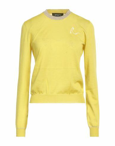 Rochas Woman Sweater Mustard Cashmere, Polyester, Metallic Polyester Cover