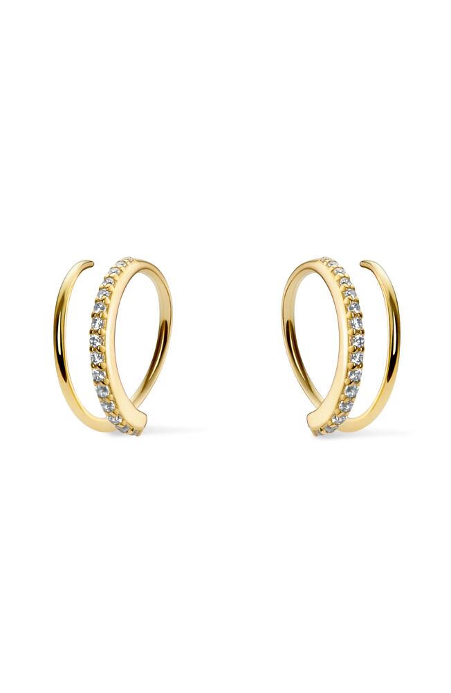 Ana Luisa Double Hoop Earrings - Harley Pave in Pave Gold Cover