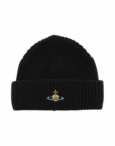 Vivienne Westwood Beanie Woman Hat Black Recycled wool Cover