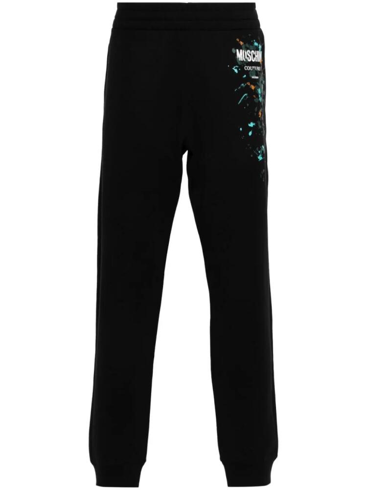 Moschino logo-print cotton track pants - Black Cover