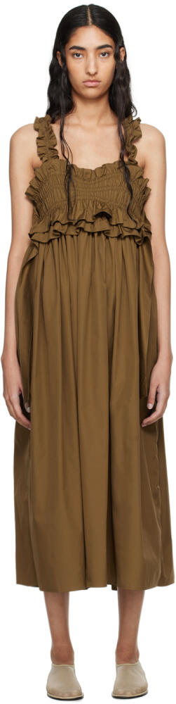 Cecilie Bahnsen Brown Giovanna Midi Dress Cover