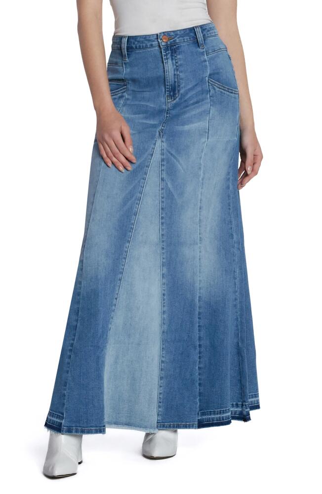 Wash Lab Denim Bliss Flare Denim Maxi Skirt in Spark Blue Cover