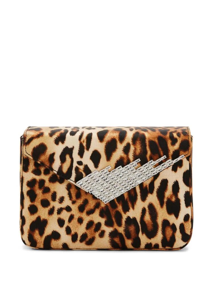 Giuseppe Zanotti Iveery satin clutch bag - Brown Cover