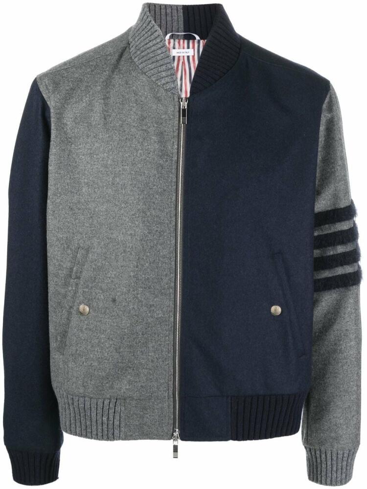 Thom Browne multi-panel zip-fastening jacket - Grey Cover