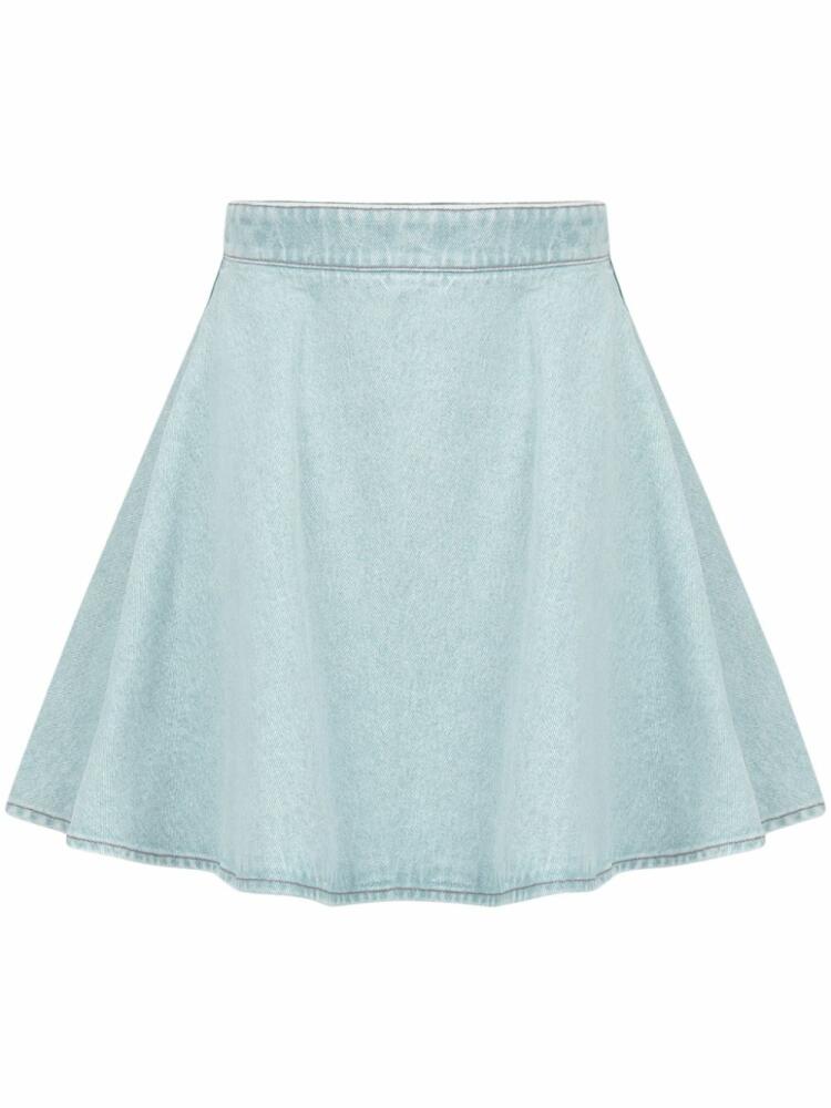 Nina Ricci logo-print cotton denim skirt - Blue Cover