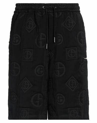 Giorgio Armani Man Shorts & Bermuda Shorts Black Polyester, Cupro, Polyamide Cover