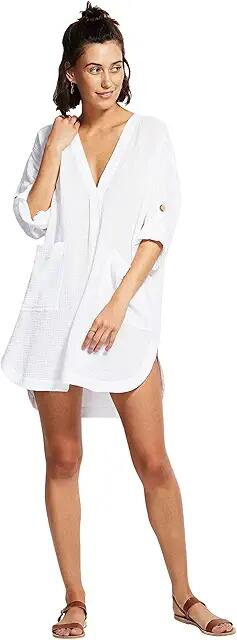 Seafolly Aloha Essential Cover-Up (White) Women's Swimwear Cover