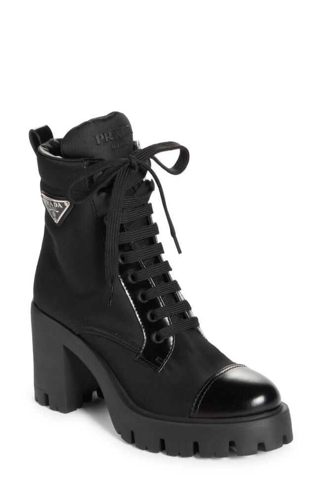 Prada New Brixxen Re-Nylon Combat Boot in Black Cover