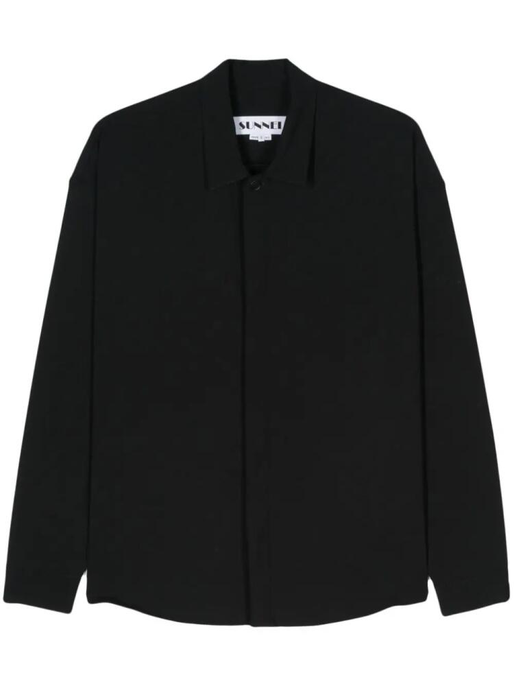 Sunnei logo-tag knitted shirt - Black Cover