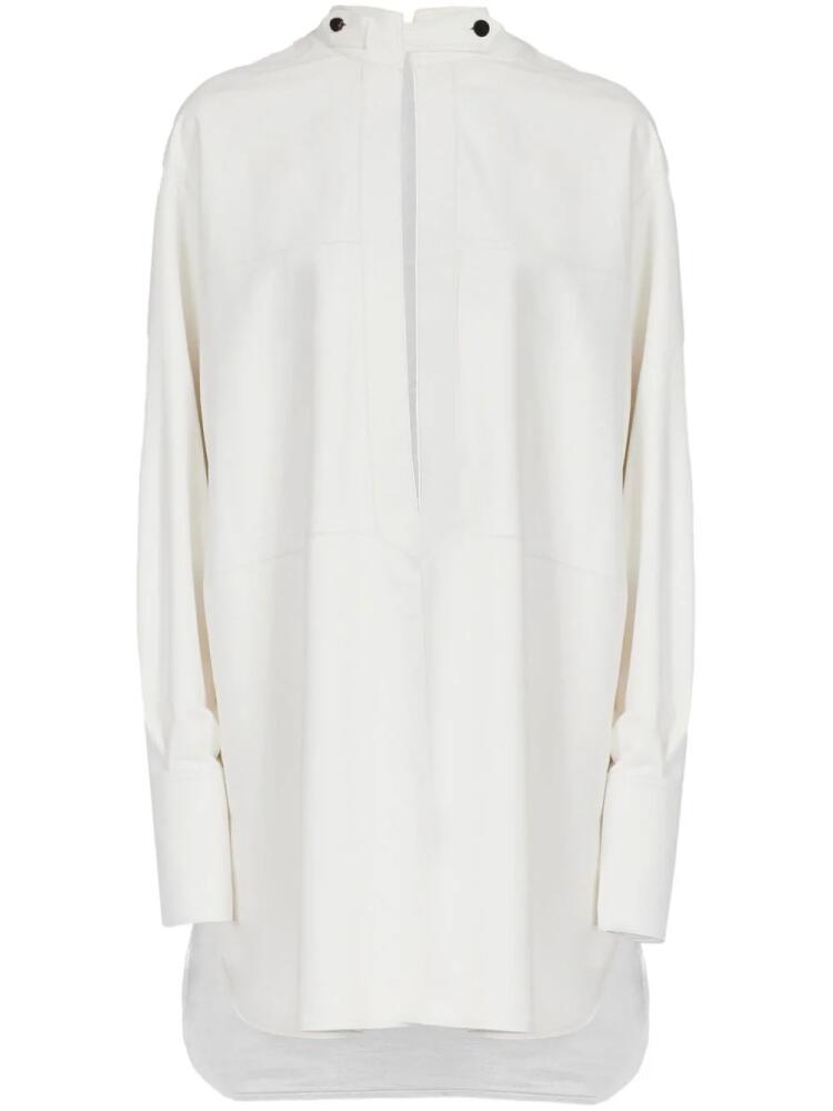 Ferragamo frog-collar long-sleeved kaftan - White Cover