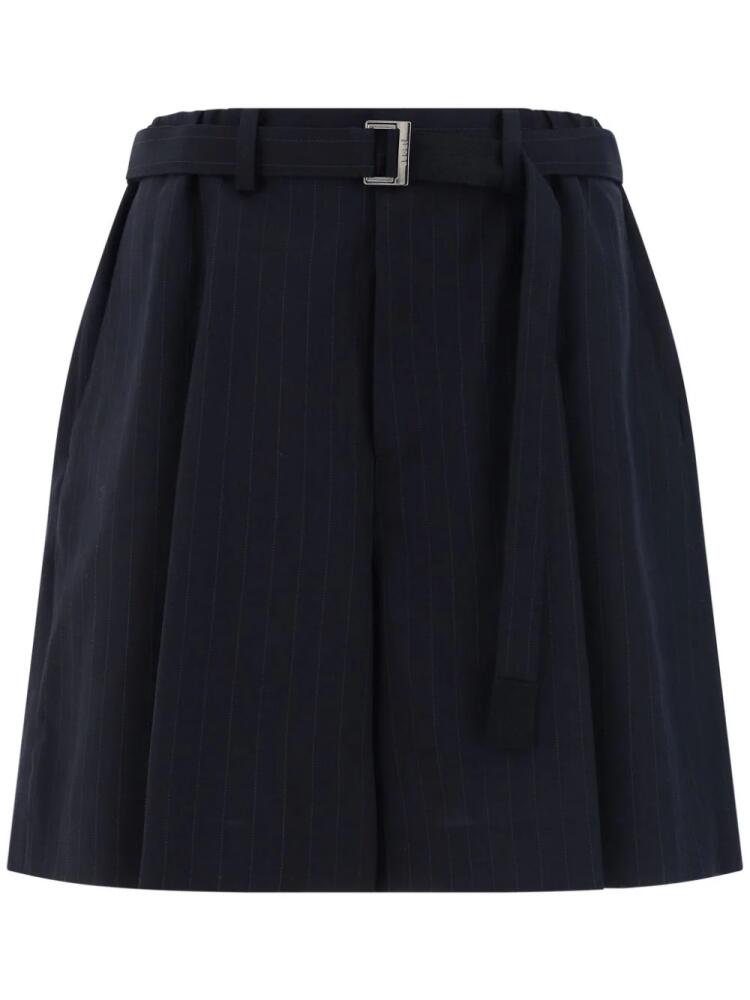 sacai pinstripe-print bermuda shorts - Blue Cover