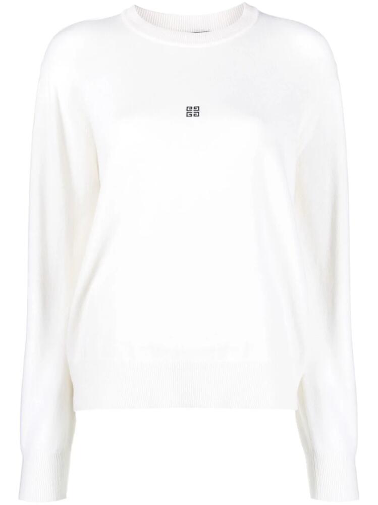 Givenchy intarsia-logo wool-cashmere jumper - White Cover