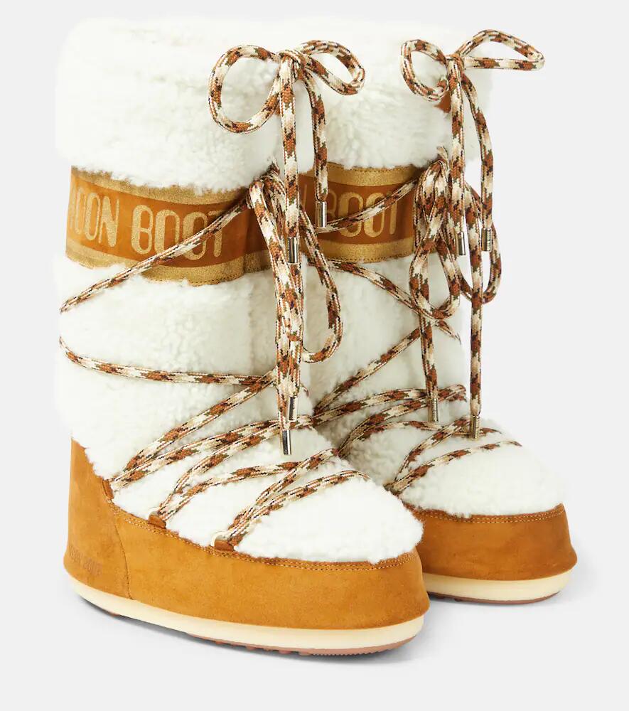 Moon Boot Icon shearling and suede snow boots Cover