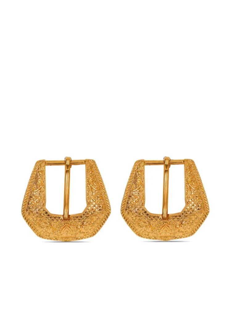 Balmain Western buckle-detailing earrings - Gold Cover