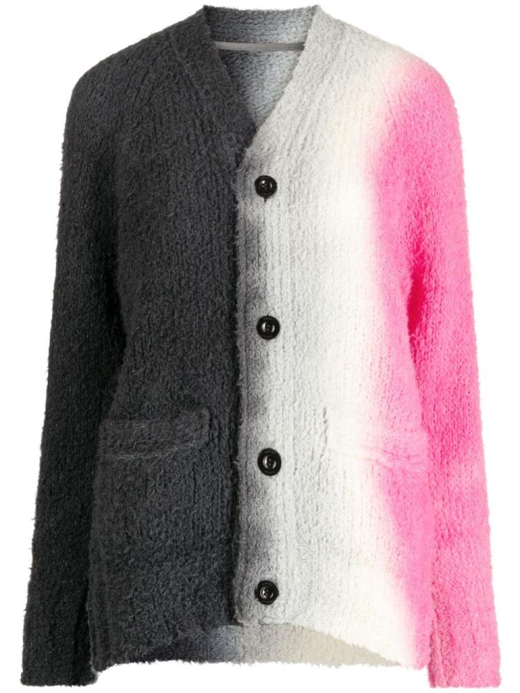 sacai tie-dye print wool-blend cardigan - Black Cover