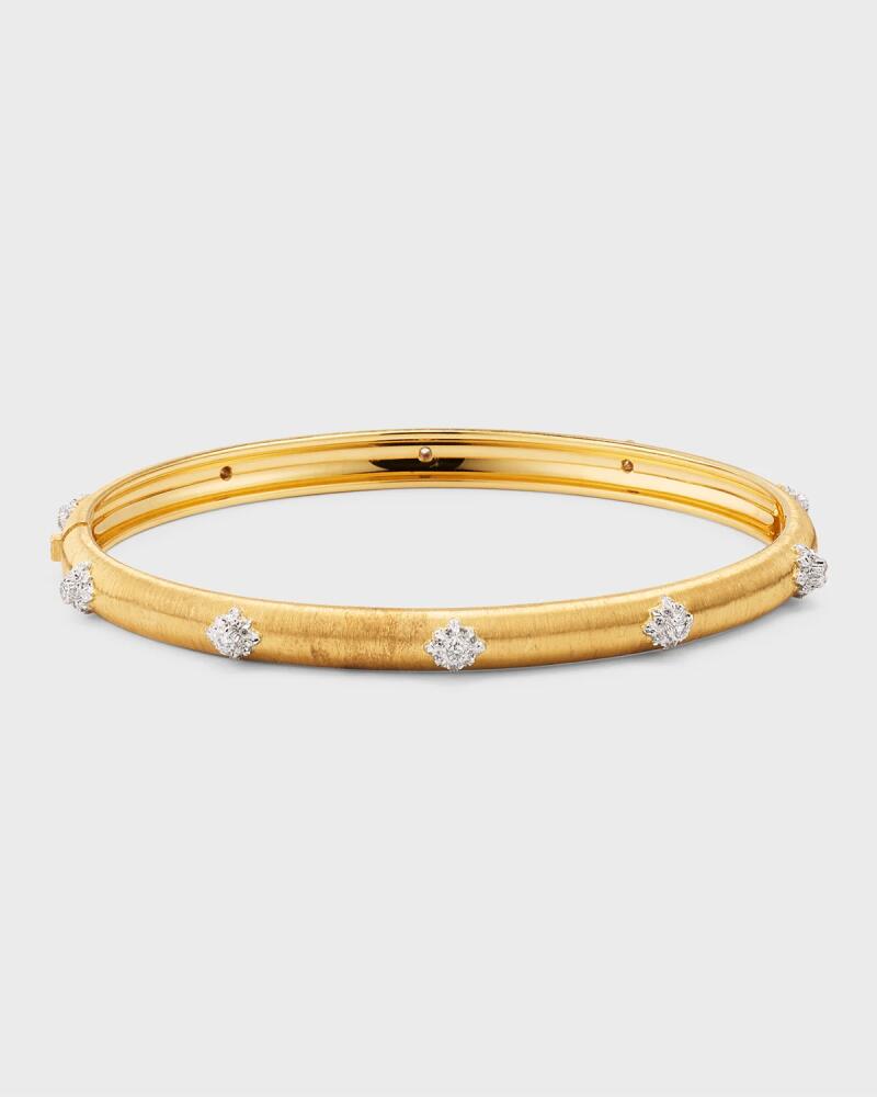 Buccellati Macri 18K Yellow Gold Bangle with Diamonds, 4mm Cover