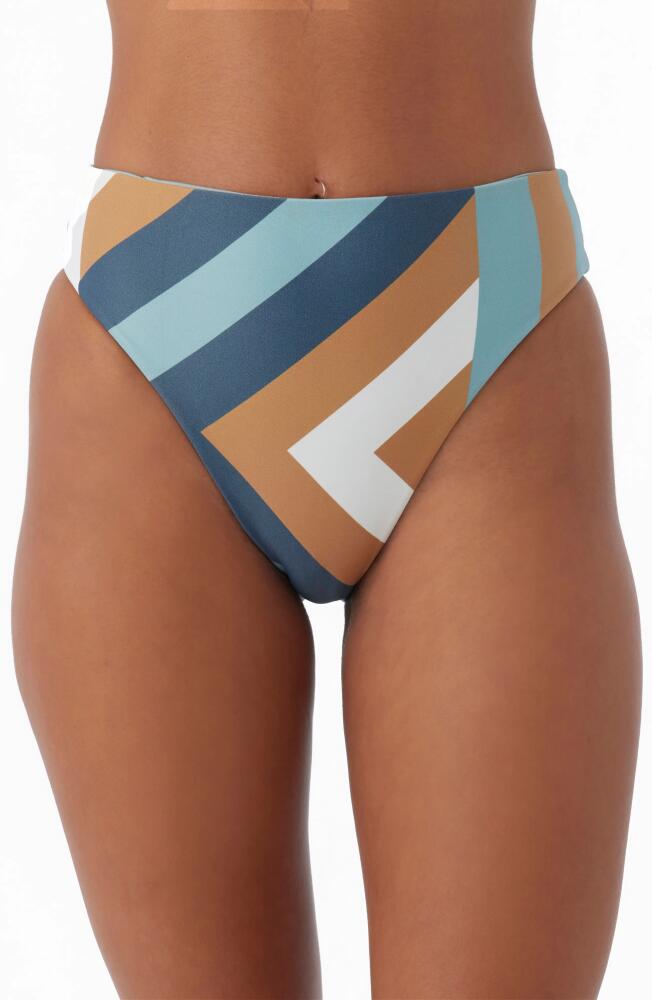 O'Neill Soli Geo Maxi High Waist Bikini Bottoms in Blue Multi Colored Cover