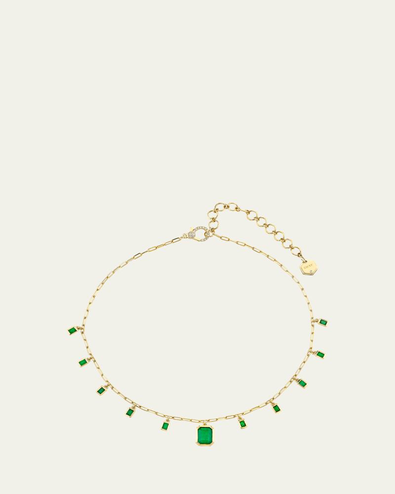 SHAY 18K Yellow Gold Baguette Emerald Illusion Drop Choker Cover