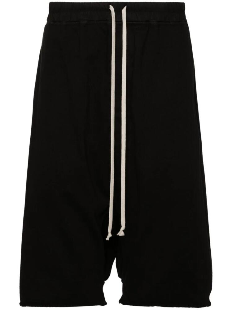 Rick Owens DRKSHDW drop-crotch cotton shorts - Black Cover