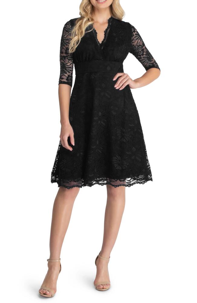 Kiyonna Missy Lace Elbow Sleeve Dress in Onyx Cover