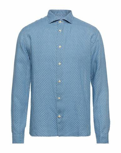 Drumohr Man Shirt Blue Linen Cover