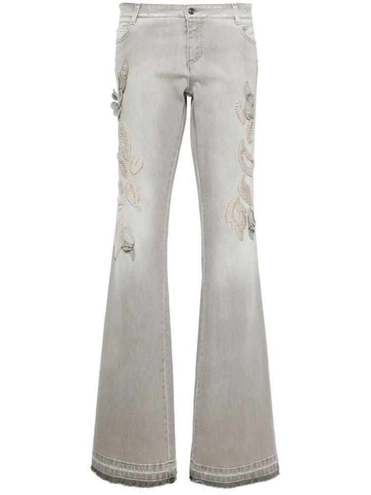 Ermanno Scervino embroidered bootcut jeans - Grey Cover