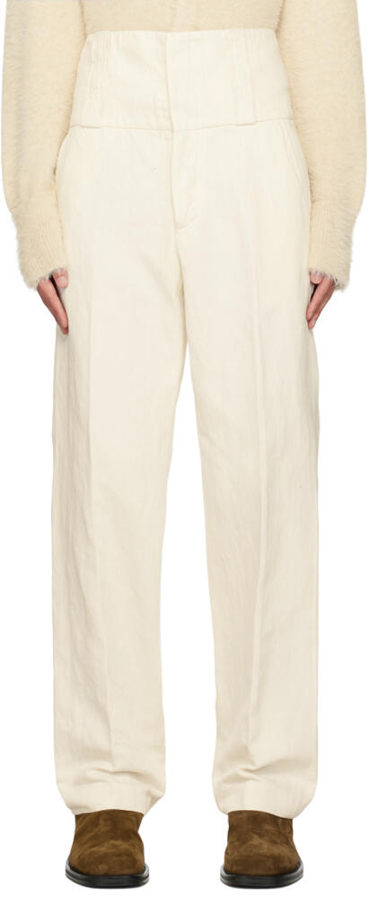 Dries Van Noten Off-White Creased Trousers Cover