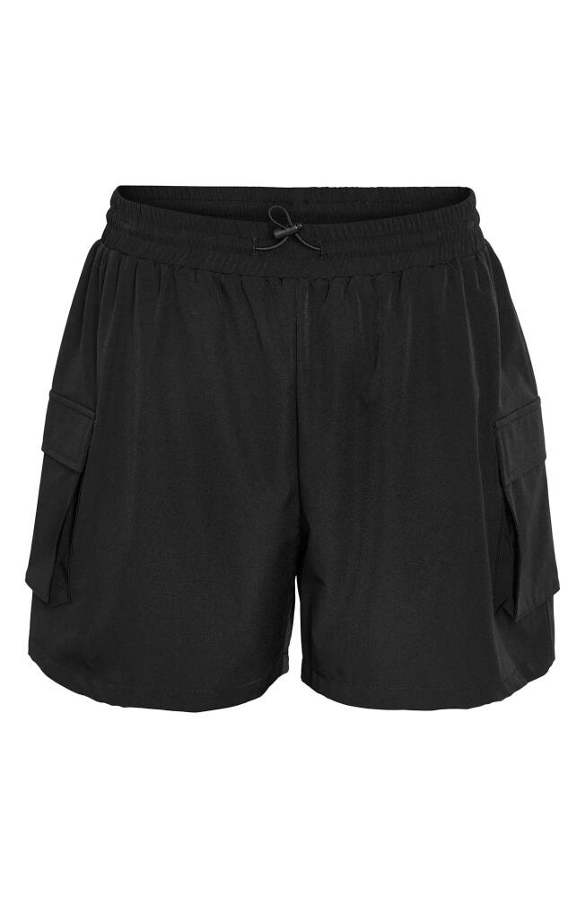 Noisy may Kirby Ann High Waist Woven Cargo Shorts in Black Cover