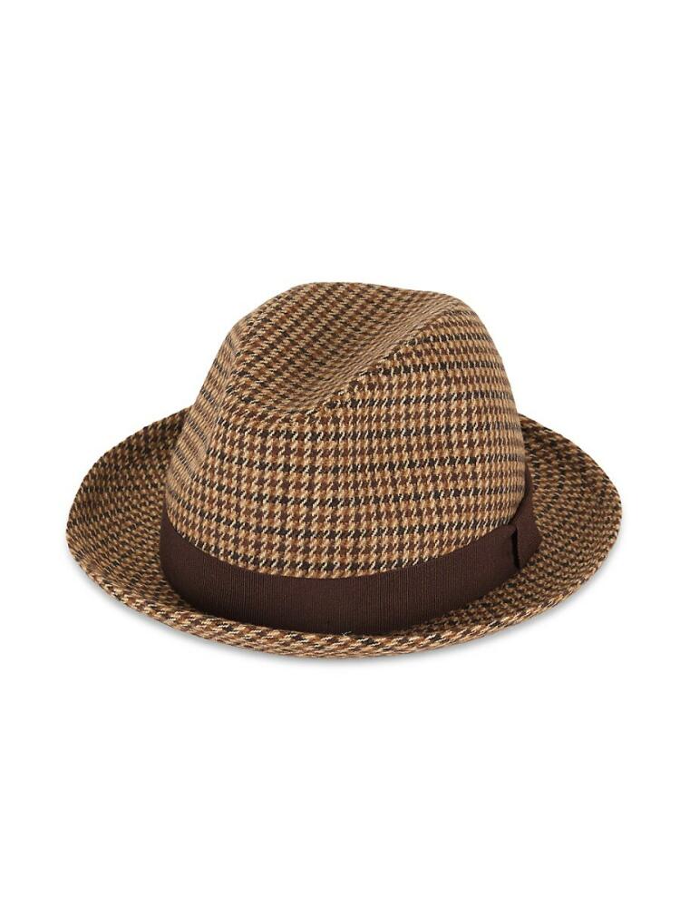 Saks Fifth Avenue Made in Italy Men's Sam Plaid Fedora - Brown Cover