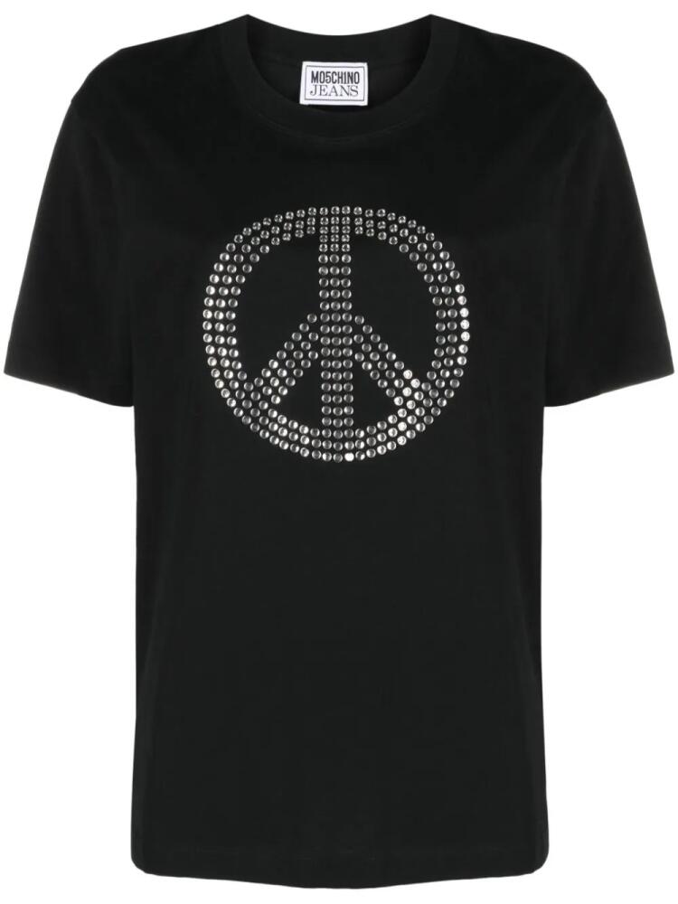 MOSCHINO JEANS rhinestone peace sign T-shirt - Black Cover