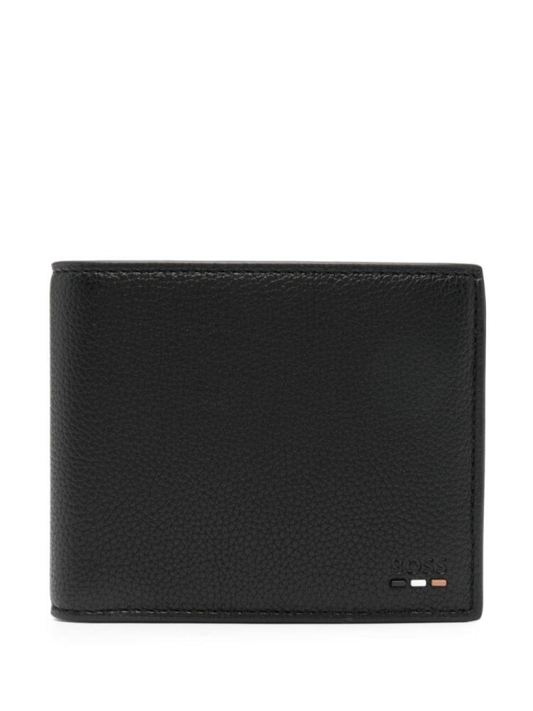 BOSS signature-stripe grained wallet - Black Cover