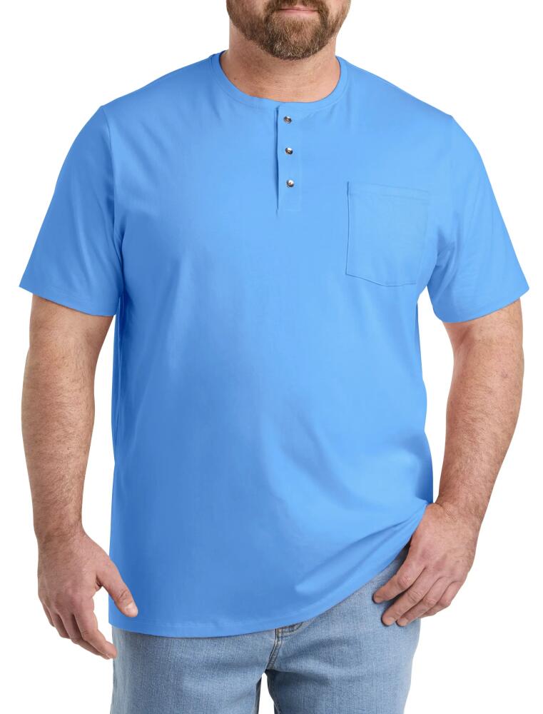 Harbor Bay by DXL Slub Henley Shirt in Azure Blue Cover