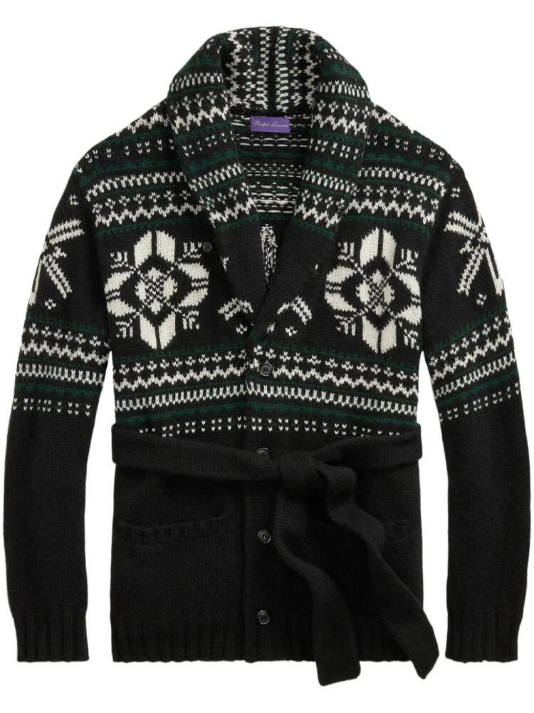 Ralph Lauren Purple Label intarsia-knit cardigan - Black Cover