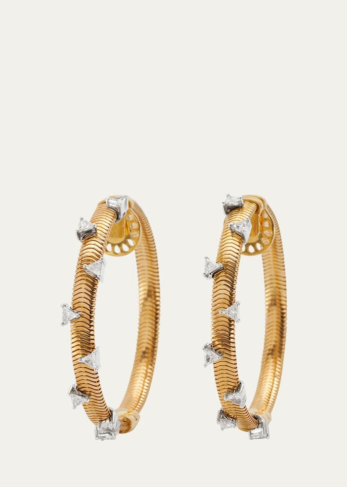 Nikos Koulis Feelings 18k Yellow Gold Scattered Diamond Hoop Earrings Cover