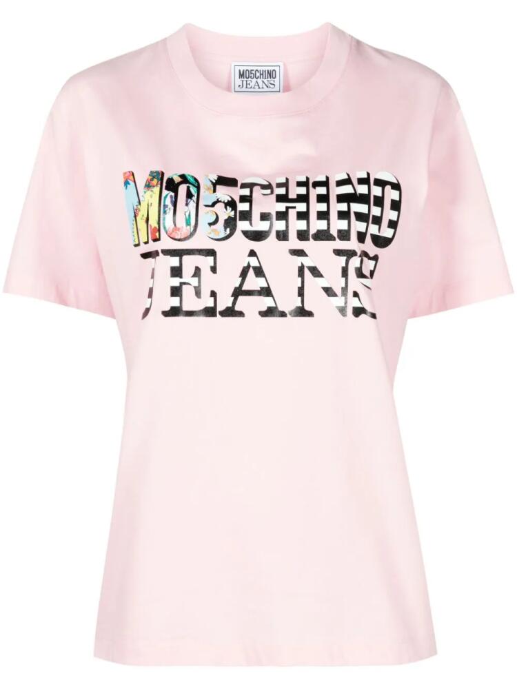 MOSCHINO JEANS logo-print cotton T-shirt - Pink Cover