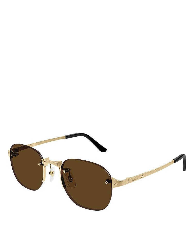 Cartier Santos Classic 24K Gold Plated Rimless Pilot Sunglasses, 53mm Cover