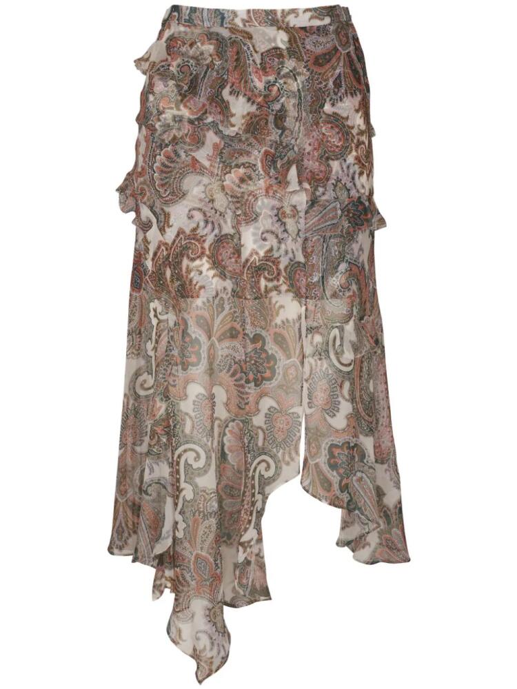 Veronica Beard paisley-print silk skirt - Neutrals Cover