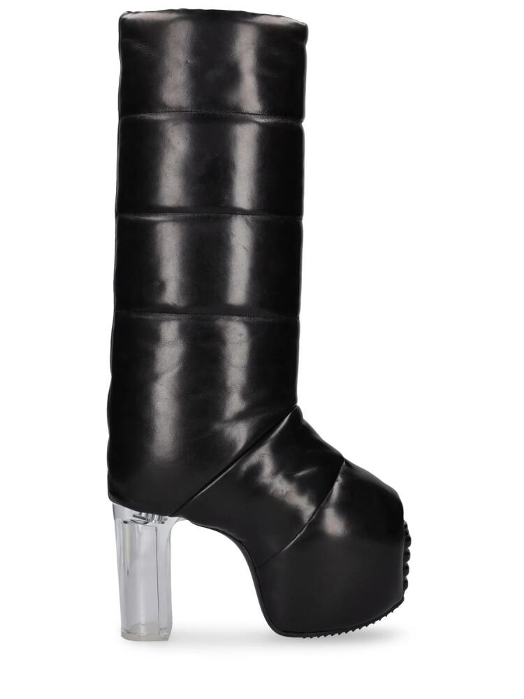 RICK OWENS 90mm Padded Tall Leather Boots Cover