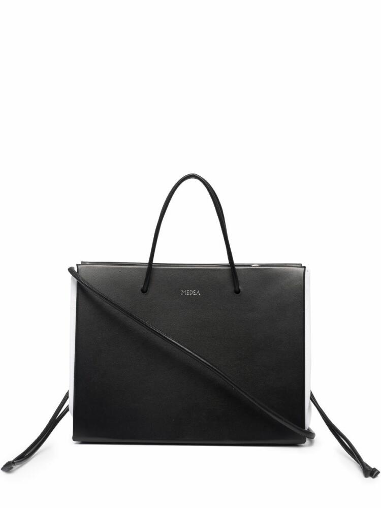 Medea Vitello leather tote bag - Black Cover