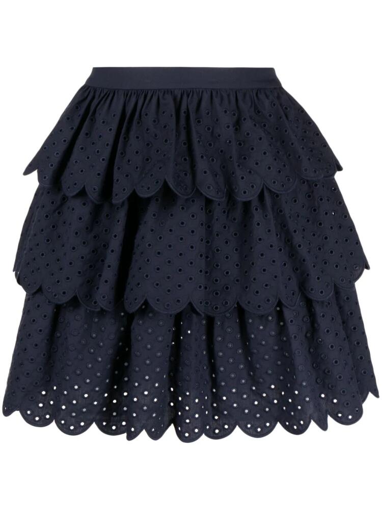 Jason Wu Scallop eyelet-embellished skirt - Blue Cover