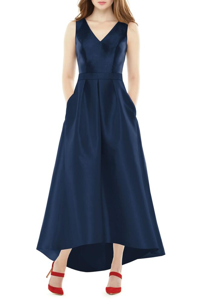 Alfred Sung Satin High/Low Gown in Midnight Cover