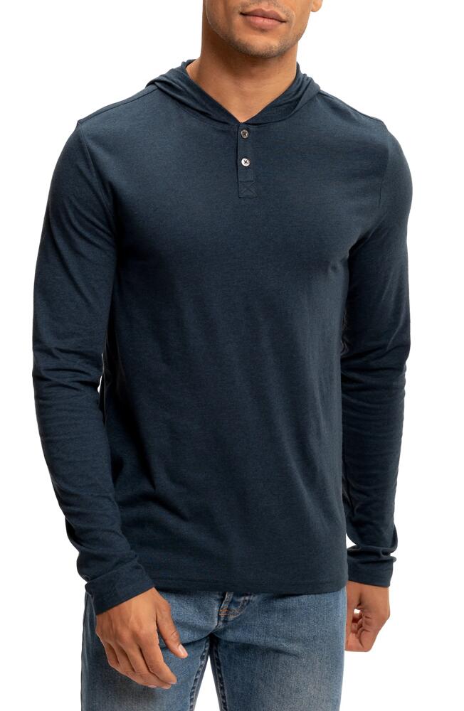 Threads 4 Thought Long Sleeve Henley Hoodie in Midnight Cover