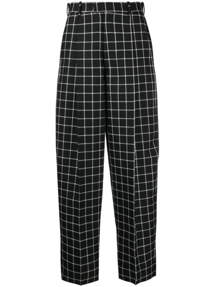 Marni check-pattern wide-leg cropped trousers - Black Cover