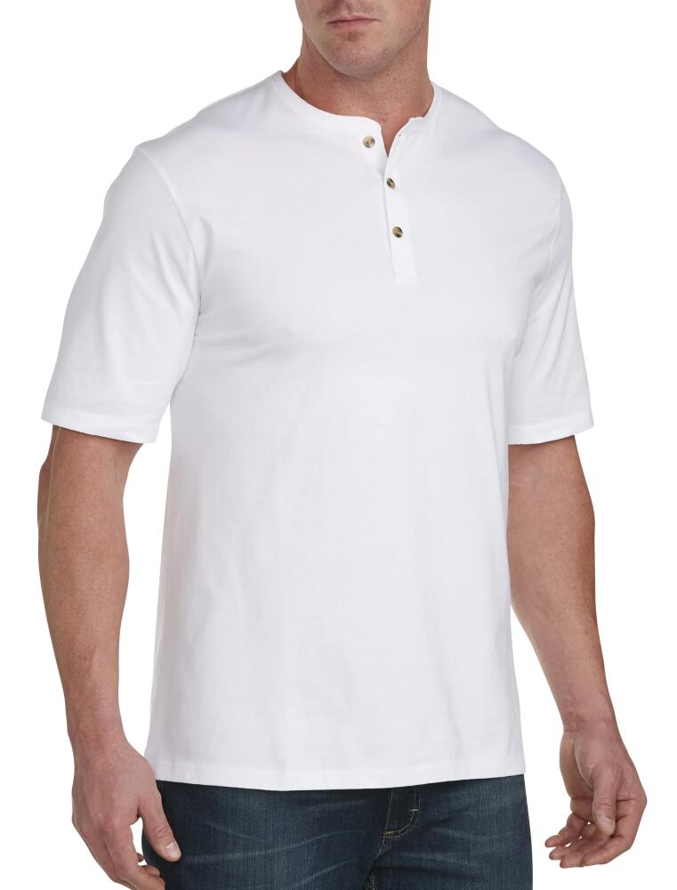 Harbor Bay by DXL Wicking Jersey Henley Shirt in White Cover