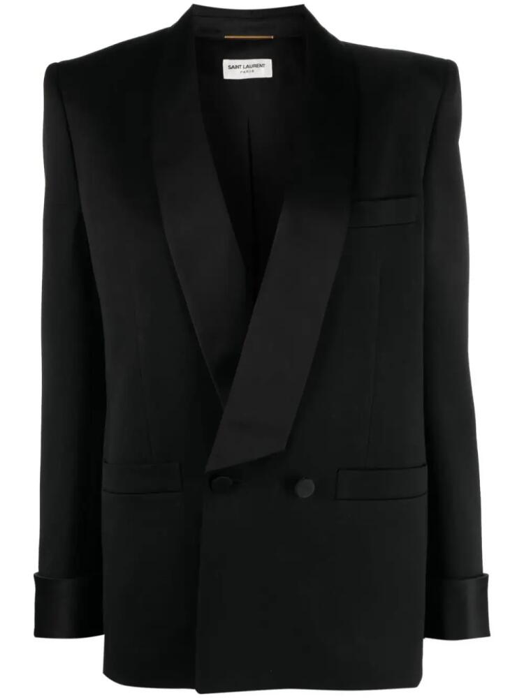 Saint Laurent double-breasted wool blazer - Black Cover