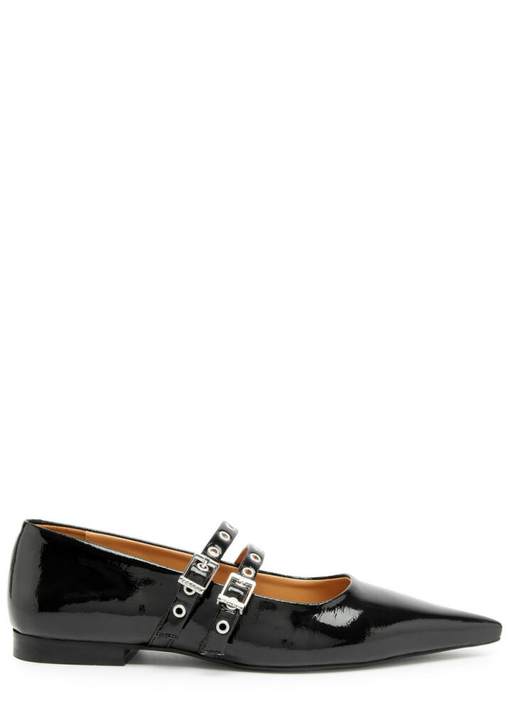 Ganni Patent Faux Leather Ballet Flats - Black Cover