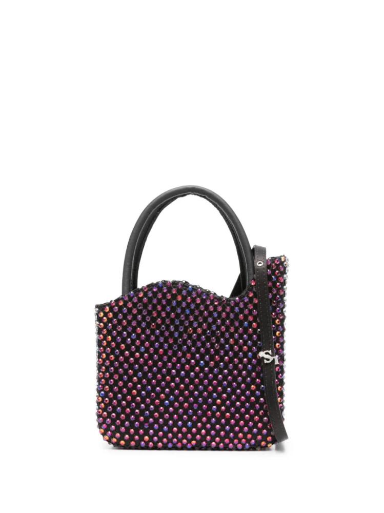 Le Silla Gilda rhinestone-embellished mini bag - Black Cover